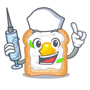 Hemşire sandviç şeklinde yumurta karikatür vektör çizim ile