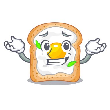 Yumurta karikatür vektör çizim şekli ile sırıtan sandviç