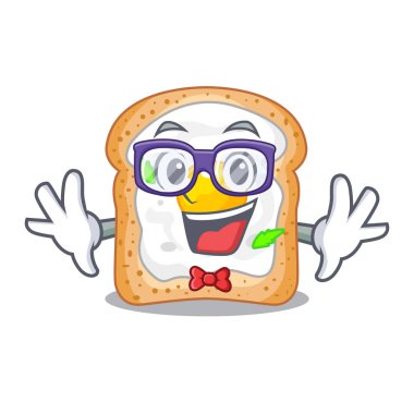 Geek sandviç şeklinde yumurta karikatür vektör çizim ile