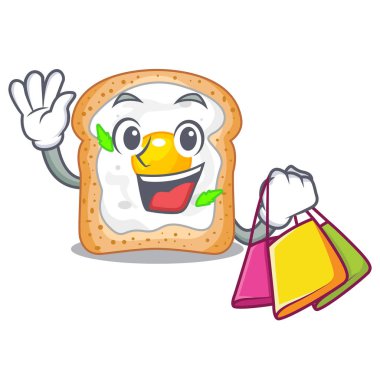 Sandviç şeklinde yumurta karikatür vektör çizim ile alışveriş