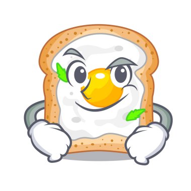 Yumurta karikatür vektör çizim şekli ile Smirking sandviç