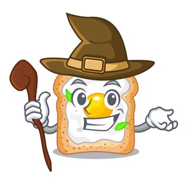 Cadı sandviç karakter kurulu vektör esnaf üzerinde yumurta ile