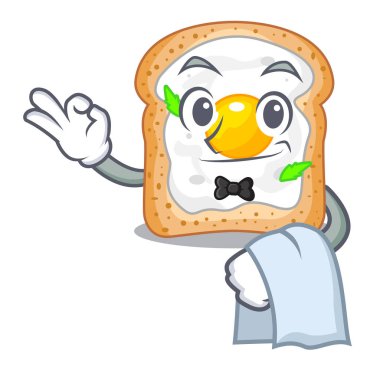 Garson sandviç karakter kurulu vektör esnaf üzerinde yumurta ile