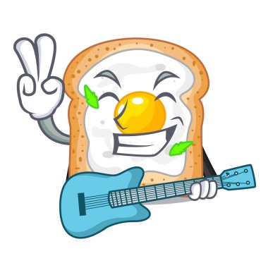 Gitar sandviçle karakter kurulu vektör esnaf üzerinde yumurta ile