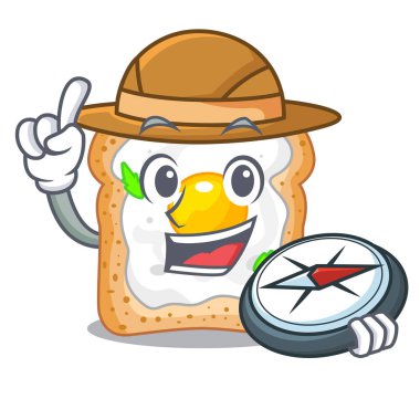 Karakter kurulu vektör esnaf üzerinde yumurta ile Explorer sandviç