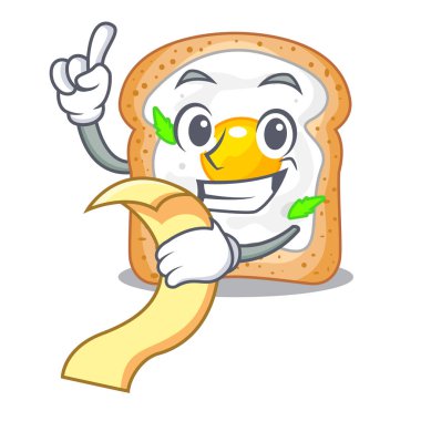 Menü sandviçle karakter kurulu vektör esnaf üzerinde yumurta ile