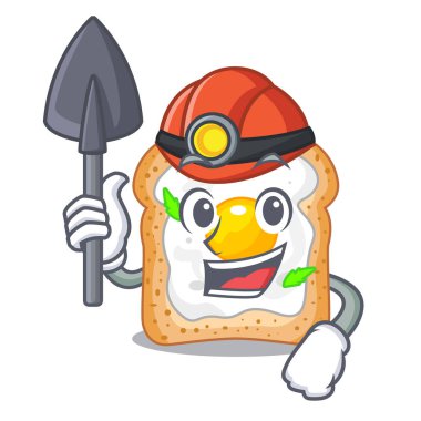 Madenci sandviç karakter kurulu vektör esnaf üzerinde yumurta ile