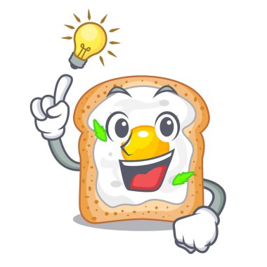 Maskot vektör esnaf içinde izole yumurta ile bir fikir sandviç var