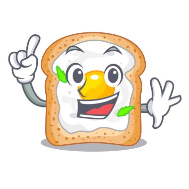 Parmak sandviç maskot vektör esnaf içinde izole yumurta ile