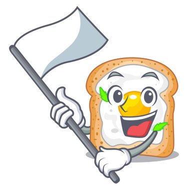 Bayrak sandviçle maskot vektör esnaf içinde izole yumurta ile