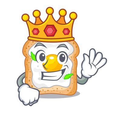 Maskot vektör esnaf içinde izole yumurta ile Kral sandviç