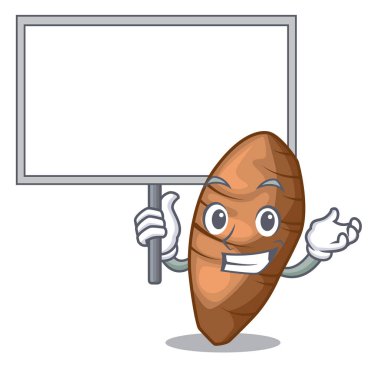 Şeklin çizgi film vektör çizim kurulu taro yumru getirmek