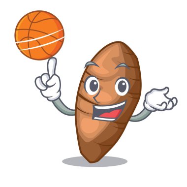 Şeklin çizgi film vektör çizim ile basketbol taro yumru