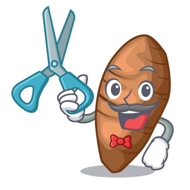 Kuaför taro yumru içinde şekil karikatür vektör çizim