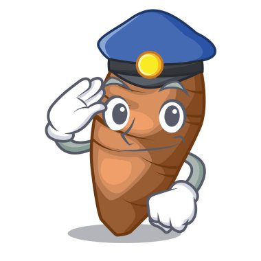 Polis taro yumru içinde şekil karikatür vektör çizim