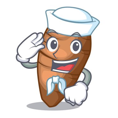 Denizci taro yumru içinde şekil karikatür vektör çizim