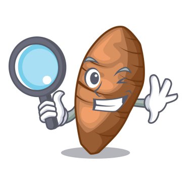 Dedektif taro karakter tahta Ahşap vektör esnaf üzerinde