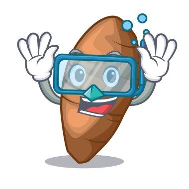 Karakter tahta Ahşap vektör esnaf üzerinde dalış taro