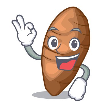 Taro karakter tahta Ahşap vektör esnaf üzerinde Tamam