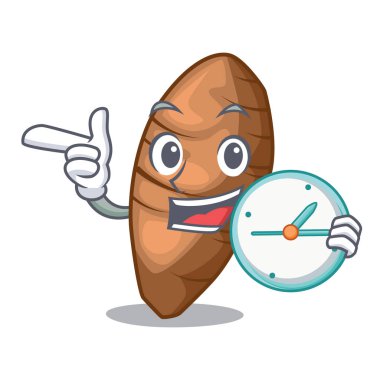 Karakter yukarıda saat taro ile ahşap vektör esnaf Yönetim Kurulu