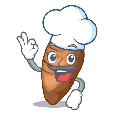 Şef taro karakter tahta Ahşap vektör esnaf üzerinde