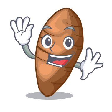 Taro karakter tahta Ahşap vektör esnaf üzerinde sallayarak