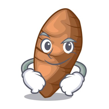 Karakter tahta Ahşap vektör esnaf üzerinde Smirking taro