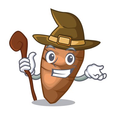 Maskot vektör illüstrasyon izole cadı taro yumru