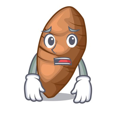 Maskot vektör illüstrasyon izole korkuyor taro yumru