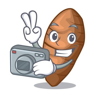 Maskot vektör illüstrasyon izole fotoğrafçı taro yumru