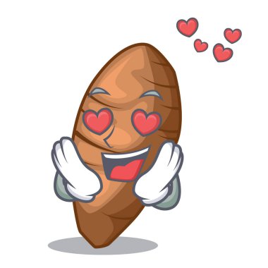 Maskot vektör illüstrasyon izole aşk taro yumru