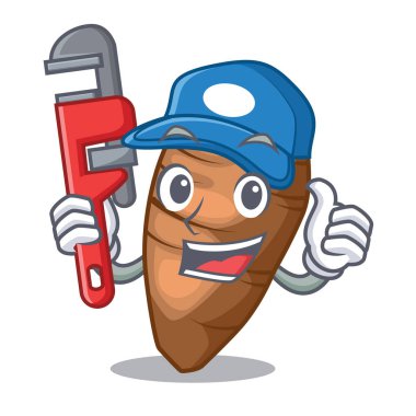 Dilimlenmiş tesisatçı taro üzerinde şekil karikatür komik vektör illustreation