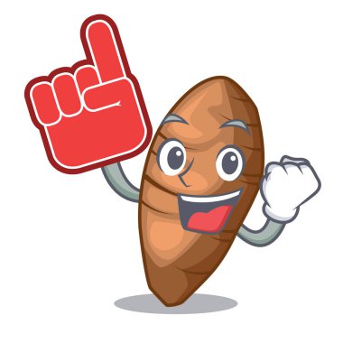 Köpük parmak dilimlenmiş taro üzerinde şekil karikatür komik vektör illustreation