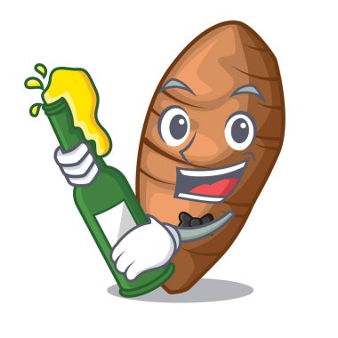 Taro üzerinde şekil karikatür komik vektör illustreation bira ile dilimlenmiş