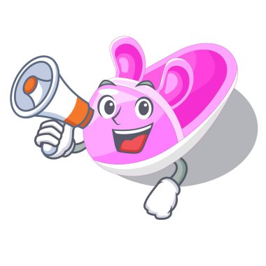 Şeklin çizgi film vektör çizim ile megafon ayakkabı bebek