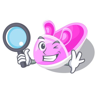 Dedektif ayakkabı bebek karakter rak vektör llustration yukarıda