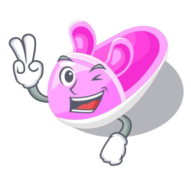 İki parmak ayakkabı bebek karakter rak vektör llustration yukarıda