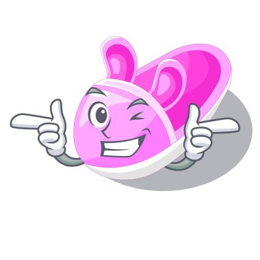 Wink ayakkabı bebek karakter rak vektör llustration yukarıda