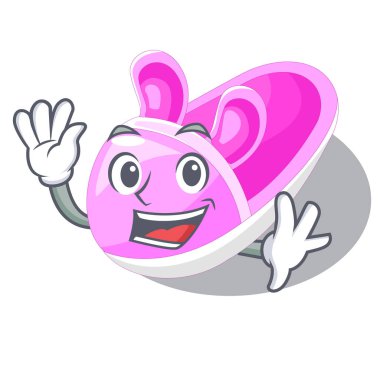 Ayakkabı bebek karakter rak vektör llustration yukarıda sallayarak