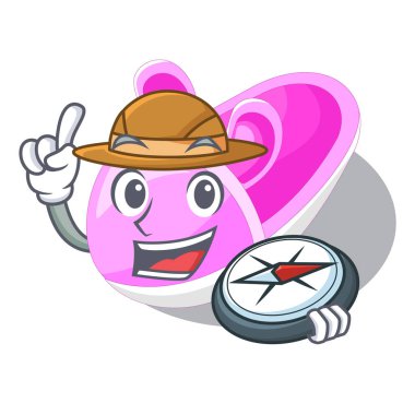 Explorer şirin bebek patiği şeklinde vektör çizim karikatür