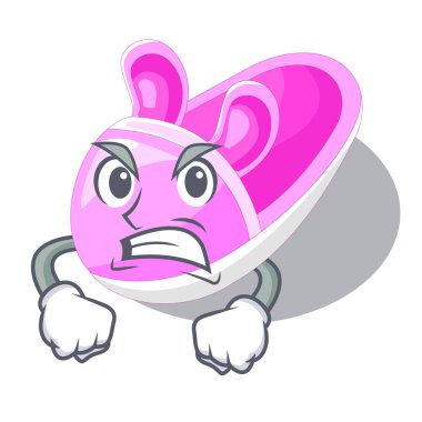 Öfkeli şirin bebek patiği şeklinde vektör çizim karikatür