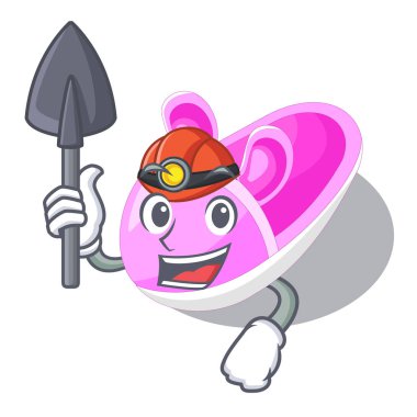 Madenci şirin bebek patiği şeklinde vektör çizim karikatür