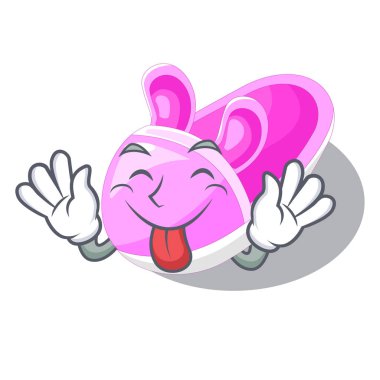 Maskot vektör illüstrasyon izole Bebek Patiği dışarı dil