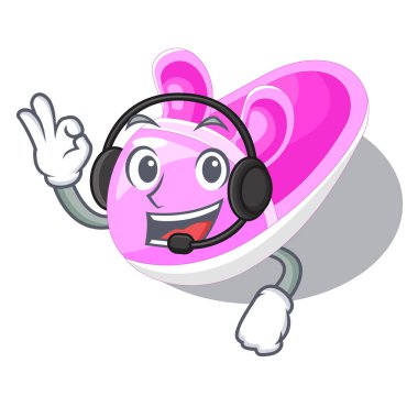 Maskot vektör illüstrasyon izole kulaklık Bebek Ayakkabı ile