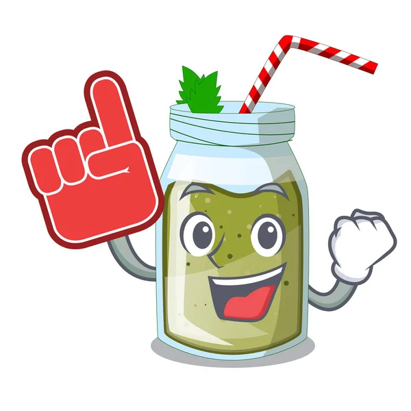 Vektör maskot illustratin izole köpük parmak güler yüzlü yeşil suyu