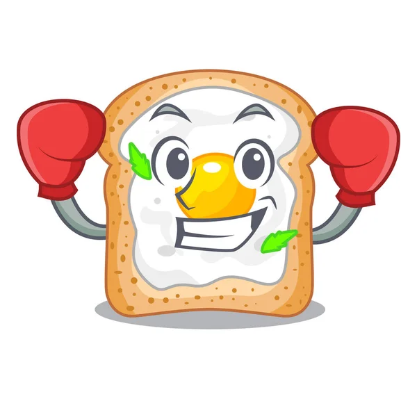 Boxen Cartoon Eier Sandwich Für Frühstück Vektor Illustration — Stockvektor