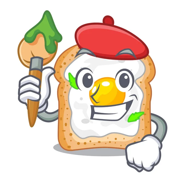 Sanatçı karikatür yumurta kahvaltı vektör esnaf için sandviç