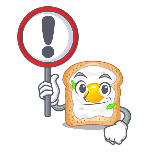 Sign Cartoon Eggs Sandwich Breakfast Vector Illustartion — Stock Vector