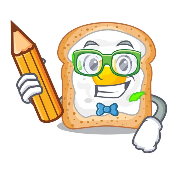 Öğrenci sandviç şeklinde yumurta karikatür vektör çizim ile