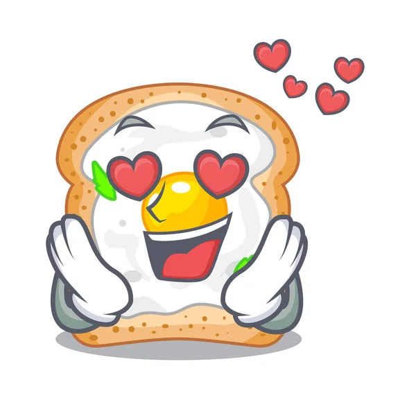 Amore Sandwich Con Uovo Sopra Personaggio Bordo Vettore Illstartion — Vettoriale Stock